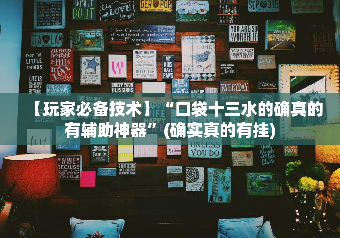 【玩家必备技术】“口袋十三水的确真的有辅助神器”(确实真的有挂)