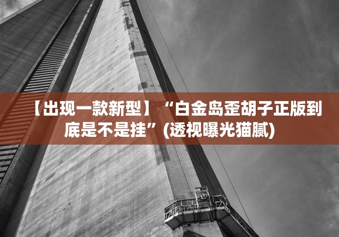 【出现一款新型】“白金岛歪胡子正版到底是不是挂”(透视曝光猫腻)