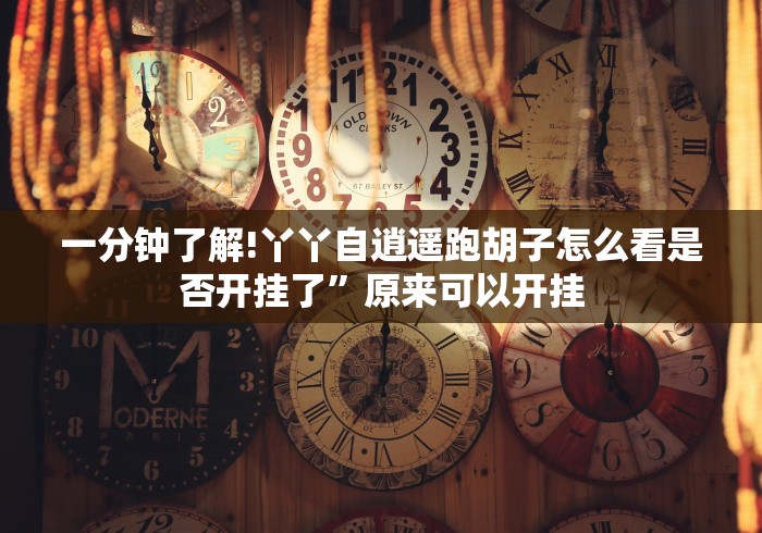 一分钟了解!丫丫自逍遥跑胡子怎么看是否开挂了”原来可以开挂
