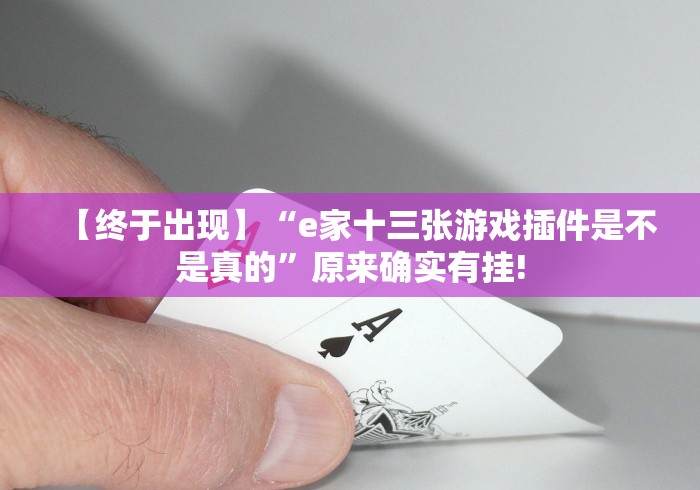 【终于出现】“e家十三张游戏插件是不是真的”原来确实有挂!