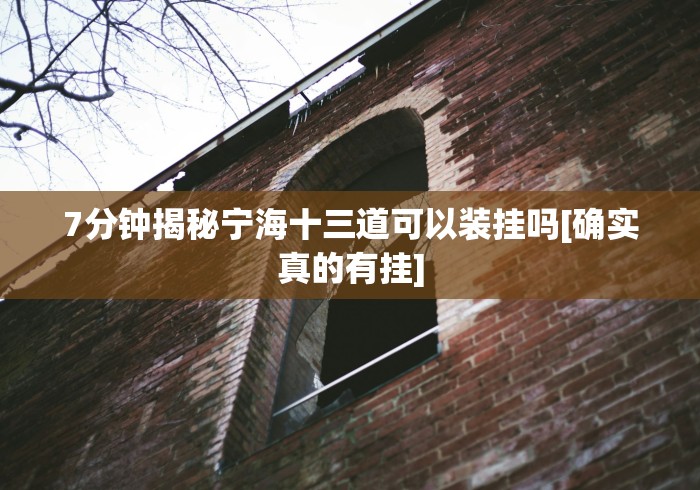 7分钟揭秘宁海十三道可以装挂吗[确实真的有挂]