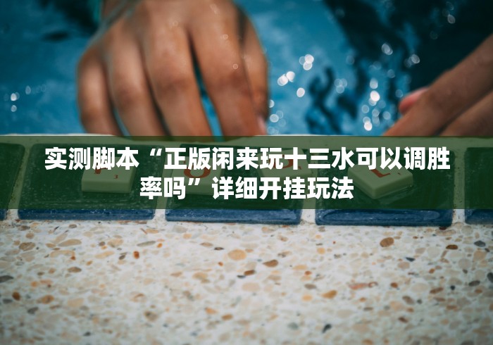 实测脚本“正版闲来玩十三水可以调胜率吗”详细开挂玩法