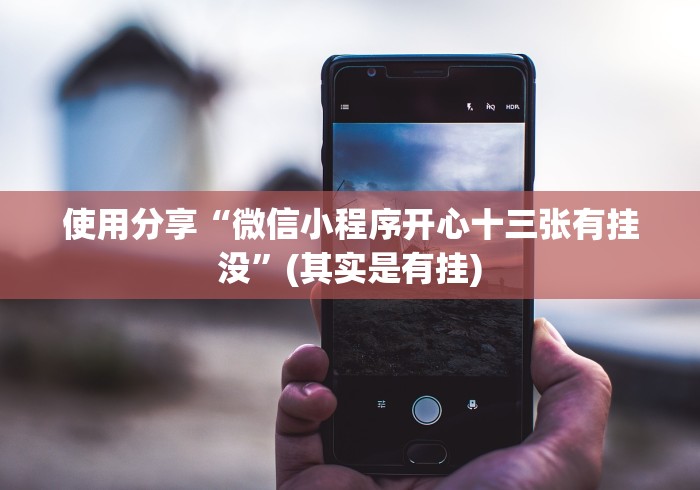 使用分享“微信小程序开心十三张有挂没”(其实是有挂)