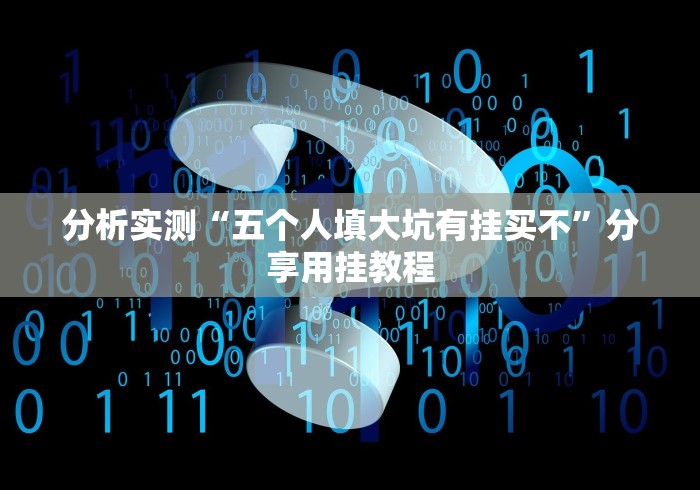 分析实测“五个人填大坑有挂买不”分享用挂教程