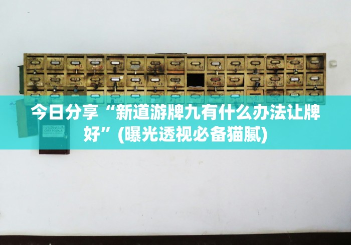 今日分享“新道游牌九有什么办法让牌好”(曝光透视必备猫腻)