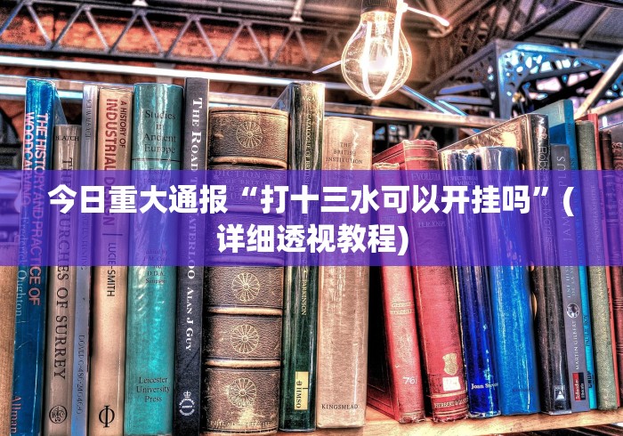 今日重大通报“打十三水可以开挂吗”(详细透视教程)