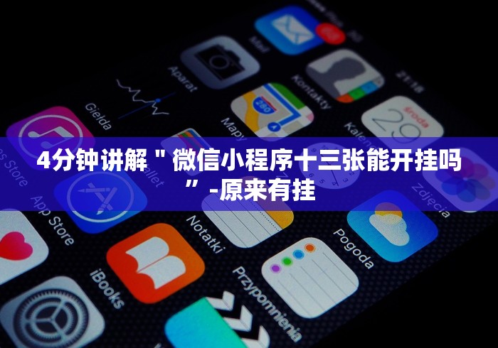 4分钟讲解＂微信小程序十三张能开挂吗”-原来有挂