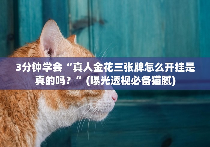 3分钟学会“真人金花三张牌怎么开挂是真的吗？”(曝光透视必备猫腻)