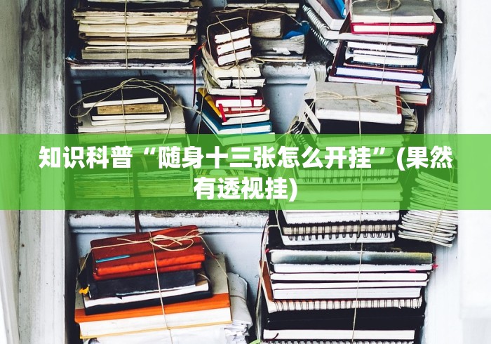 知识科普“随身十三张怎么开挂”(果然有透视挂)