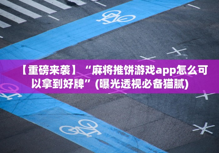 【重磅来袭】“麻将推饼游戏app怎么可以拿到好牌”(曝光透视必备猫腻)