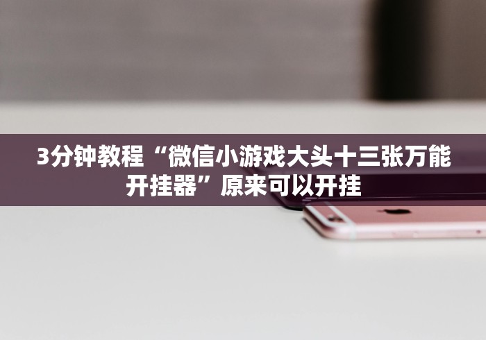3分钟教程“微信小游戏大头十三张万能开挂器”原来可以开挂