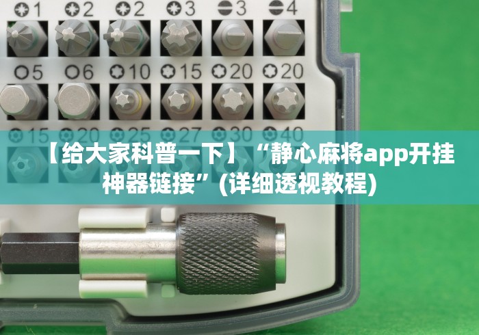 【给大家科普一下】“静心麻将app开挂神器链接”(详细透视教程)