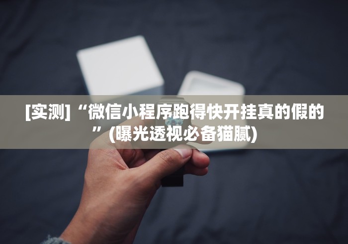 [实测]“微信小程序跑得快开挂真的假的”(曝光透视必备猫腻)