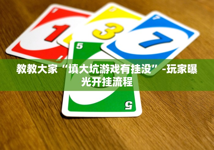 教教大家“填大坑游戏有挂没”-玩家曝光开挂流程