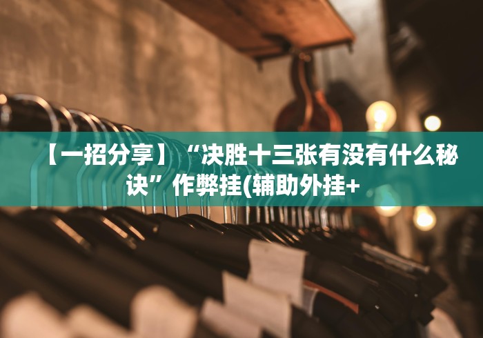 辅助神器“JJ十三水棋牌辅助器免费下载”(透视曝光猫腻)