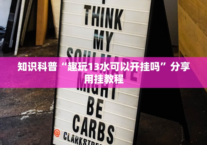 知识科普“趣玩13水可以开挂吗”分享用挂教程