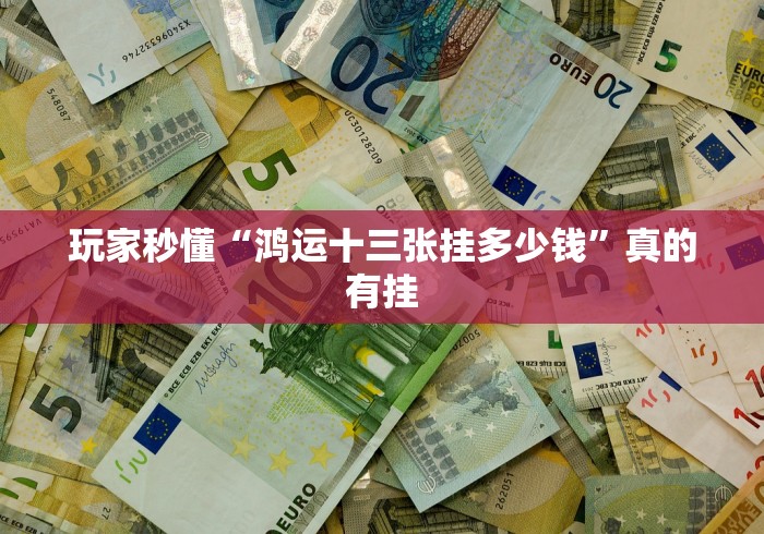 玩家秒懂“鸿运十三张挂多少钱”真的有挂