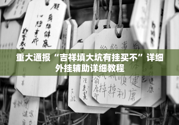 重大通报“吉祥填大坑有挂买不”详细外挂辅助详细教程