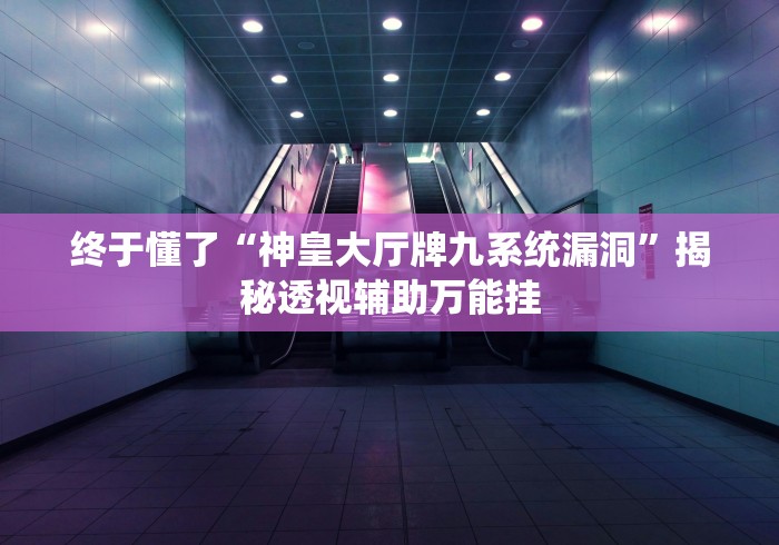 终于懂了“神皇大厅牌九系统漏洞”揭秘透视辅助万能挂