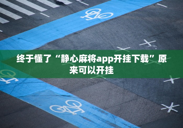 终于懂了“静心麻将app开挂下载”原来可以开挂