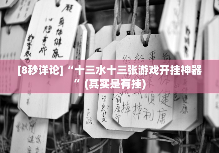 [8秒详论]“十三水十三张游戏开挂神器”(其实是有挂)
