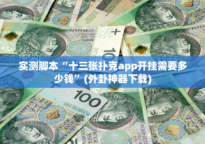 实测脚本“十三张扑克app开挂需要多少钱”(外卦神器下载)