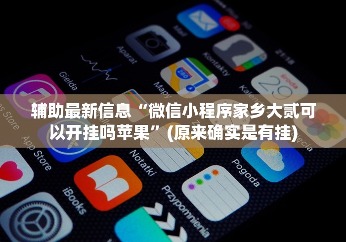 辅助最新信息“微信小程序家乡大贰可以开挂吗苹果”(原来确实是有挂)