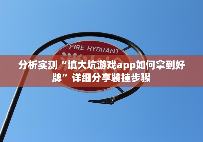 分析实测“填大坑游戏app如何拿到好牌”详细分享装挂步骤