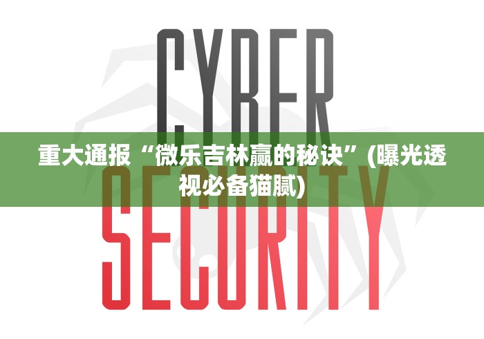 重大通报“微乐吉林赢的秘诀”(曝光透视必备猫腻)