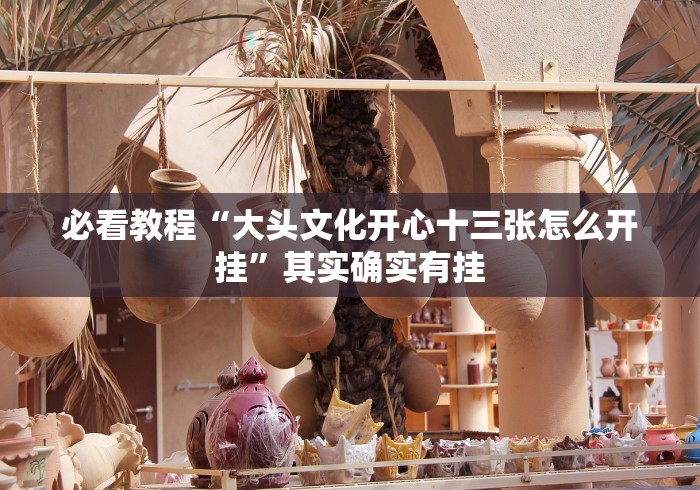 必看教程“大头文化开心十三张怎么开挂”其实确实有挂