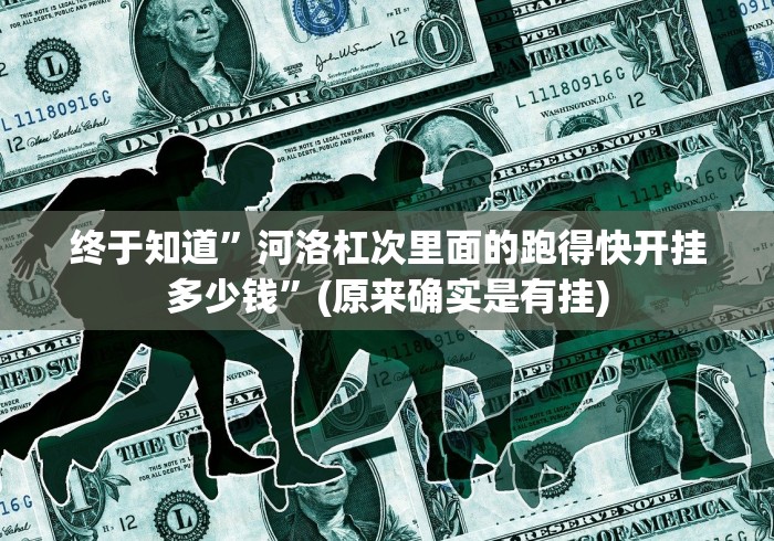 终于知道”河洛杠次里面的跑得快开挂多少钱”(原来确实是有挂)